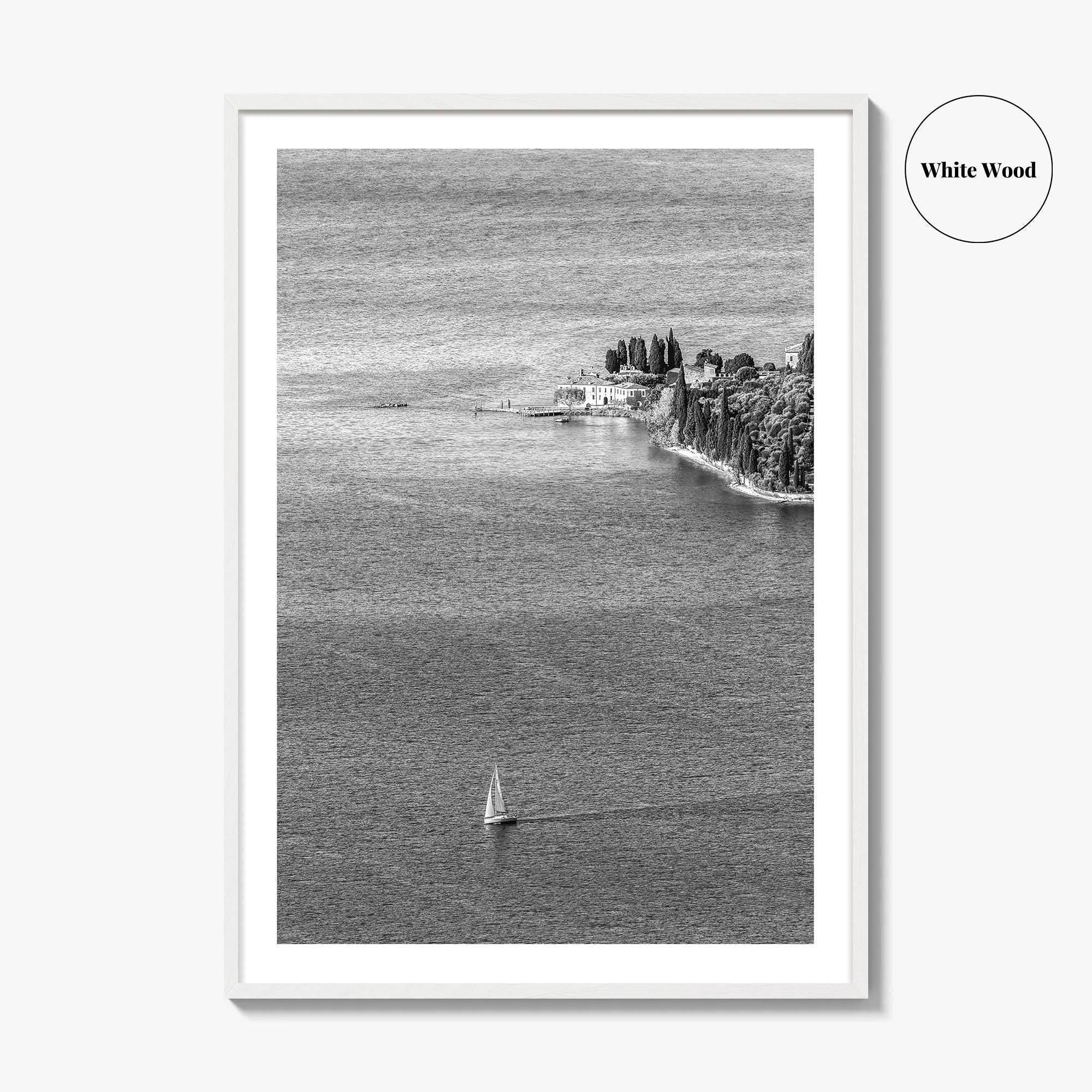 Punta San Vigilio Black and White Fine Art Photo Print, Lake Garda Italy Poster