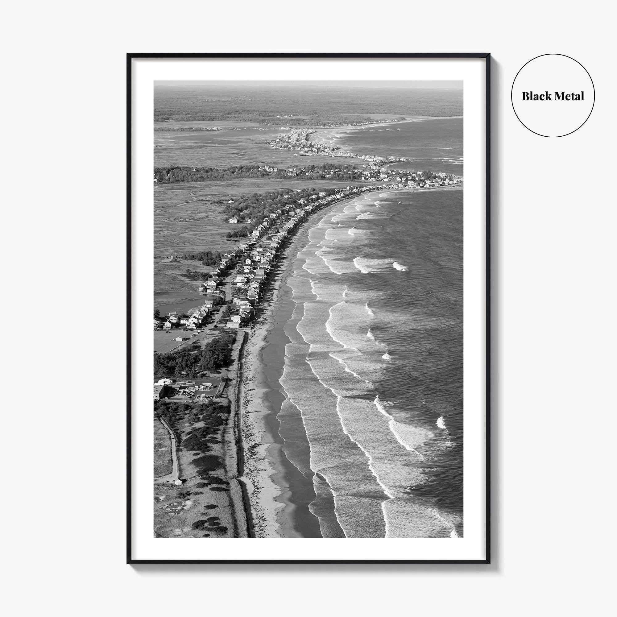 Ogunquit Black and White Fine Art Photo Print, York Maine Coastline Poster, USA