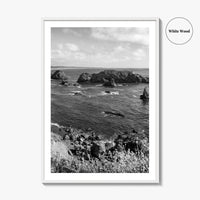 Northern California Black and White Fine Art Photo Print, Coastline Wall Decor, Coastal Poster