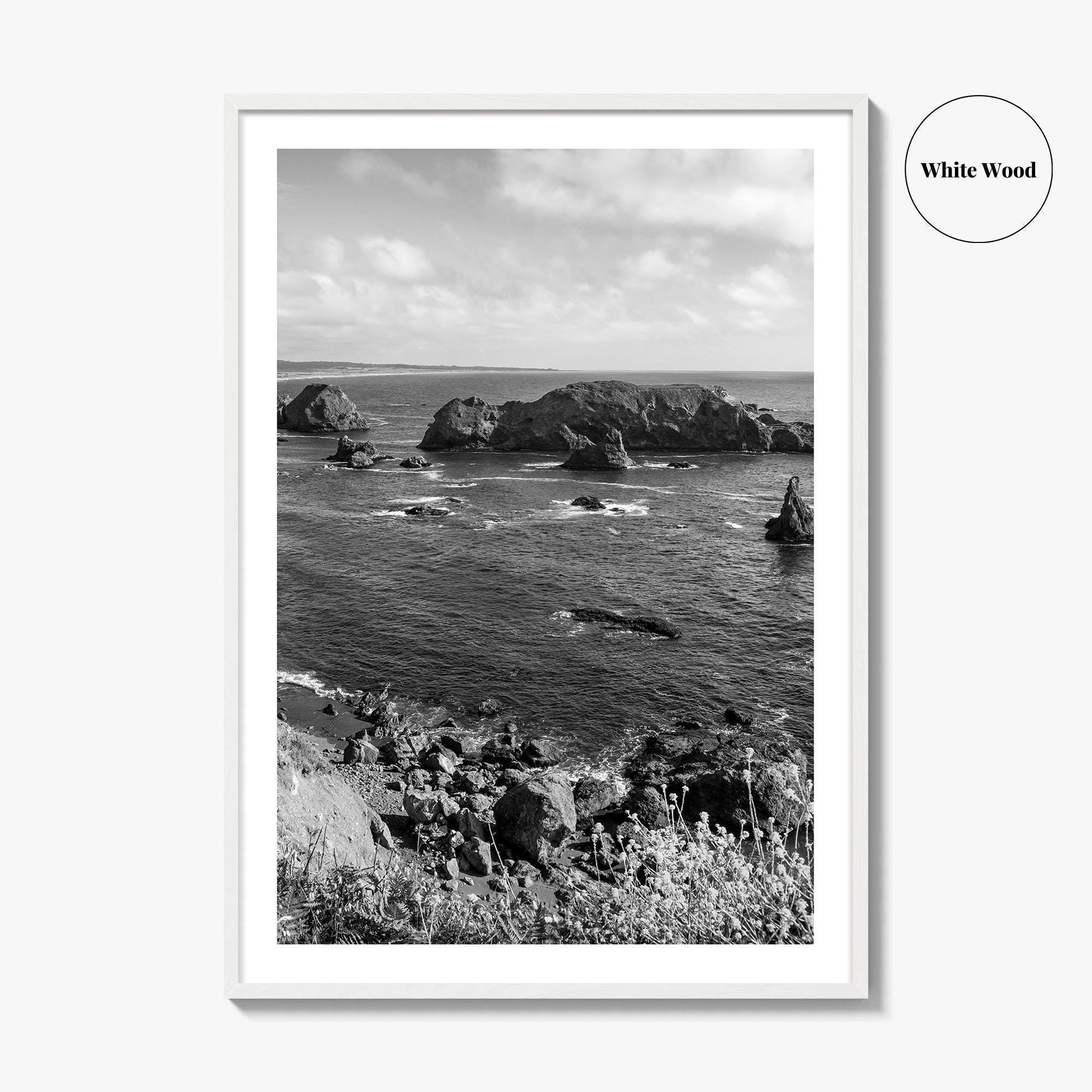 Northern California Black and White Fine Art Photo Print, Coastline Wall Decor, Coastal Poster