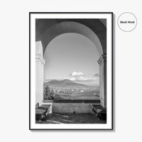 Naples Black and White Fine Art Photo Print, Mount Vesuvius, Italy Photo Poster