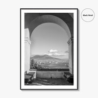 Naples Black and White Fine Art Photo Print, Mount Vesuvius, Italy Photo Poster