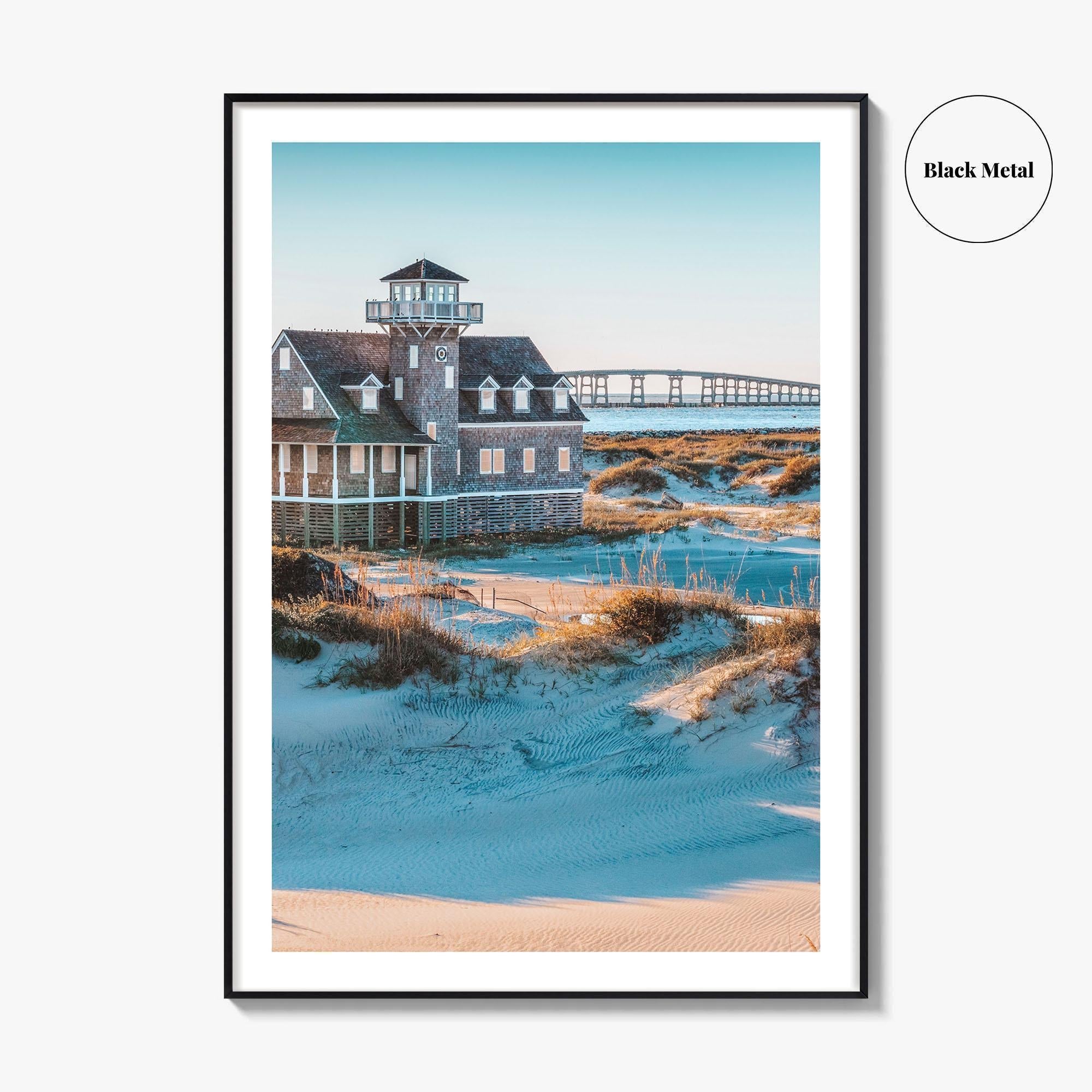 Outer Banks Fine Art Photo Print, Oregon Inlet, Bonner Bridge, Life-Saving Station, NC