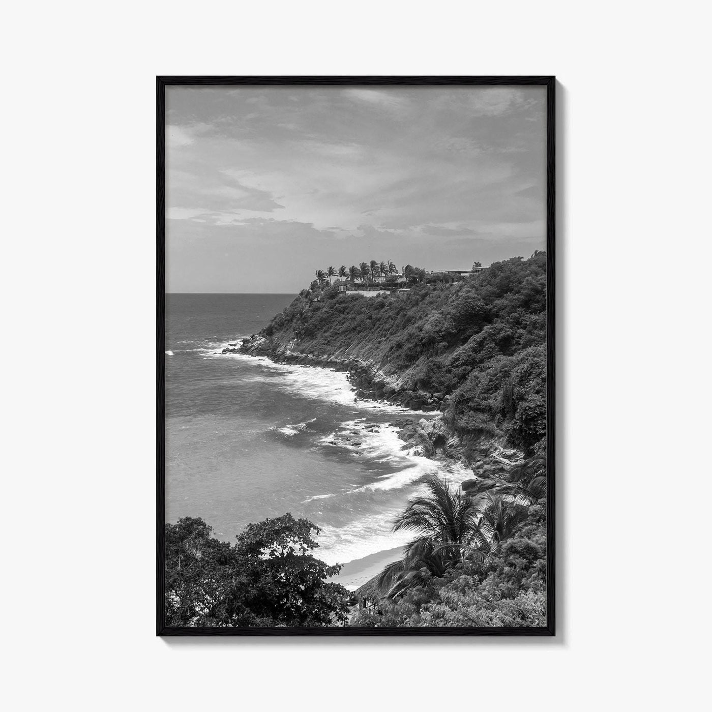 Puerto Escondido Black and White Fine Art Photo Print, Carrizalillo Beach, Oaxaca Mexico Poster