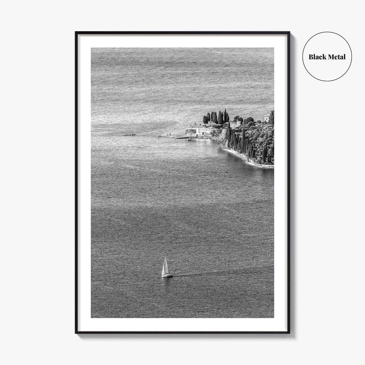 Punta San Vigilio Black and White Fine Art Photo Print, Lake Garda Italy Poster