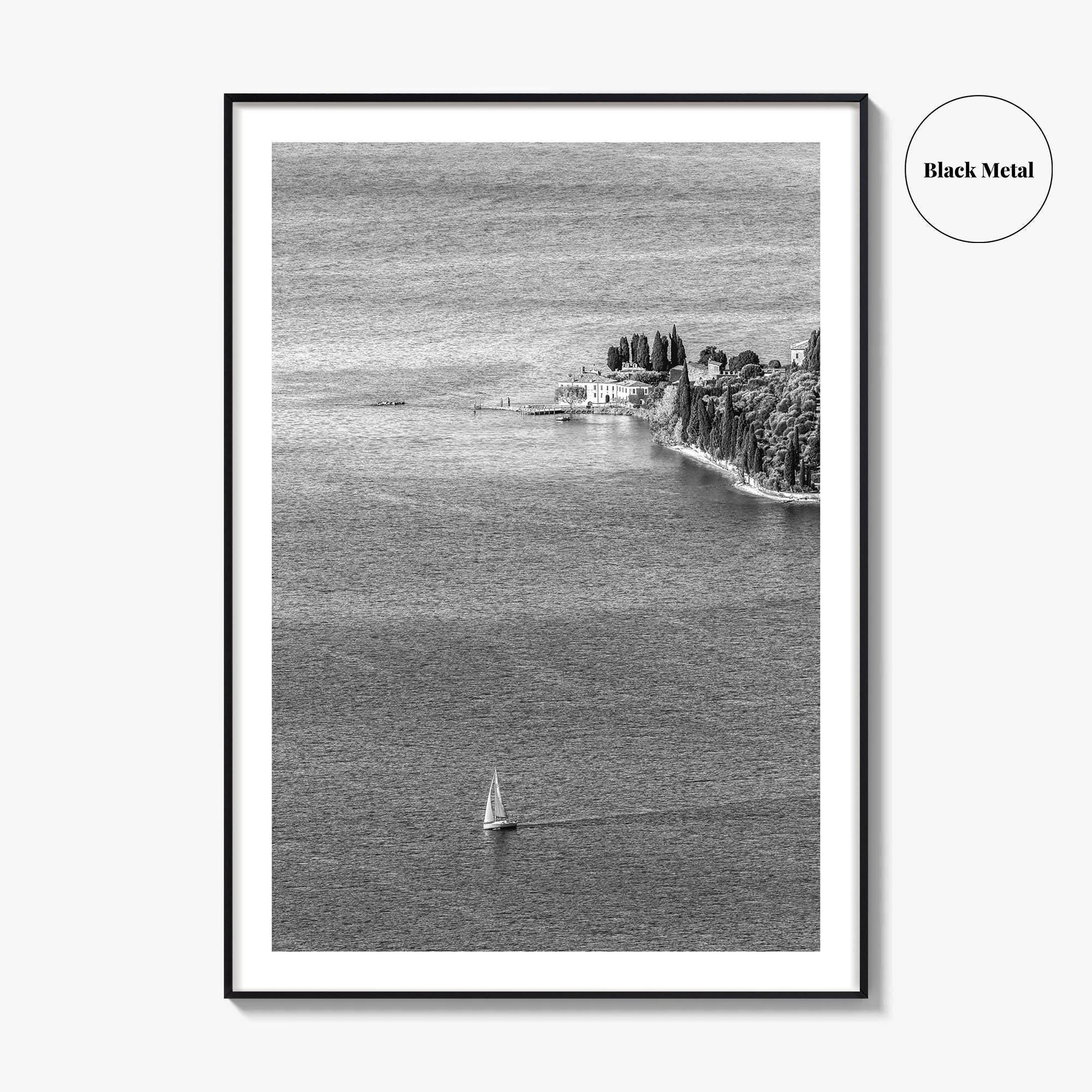 Punta San Vigilio Black and White Fine Art Photo Print, Lake Garda Italy Poster