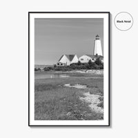 Old Saybrook Black White Fine Art Photo Print, Lynde Point Lighthouse, Connecticut USA