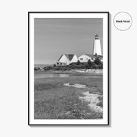 Old Saybrook Black White Fine Art Photo Print, Lynde Point Lighthouse, Connecticut USA