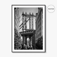 New York City Black and White Fine Art Photo Print, Manhattan Bridge, Brooklyn Poster