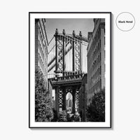 New York City Black and White Fine Art Photo Print, Manhattan Bridge, Brooklyn Poster