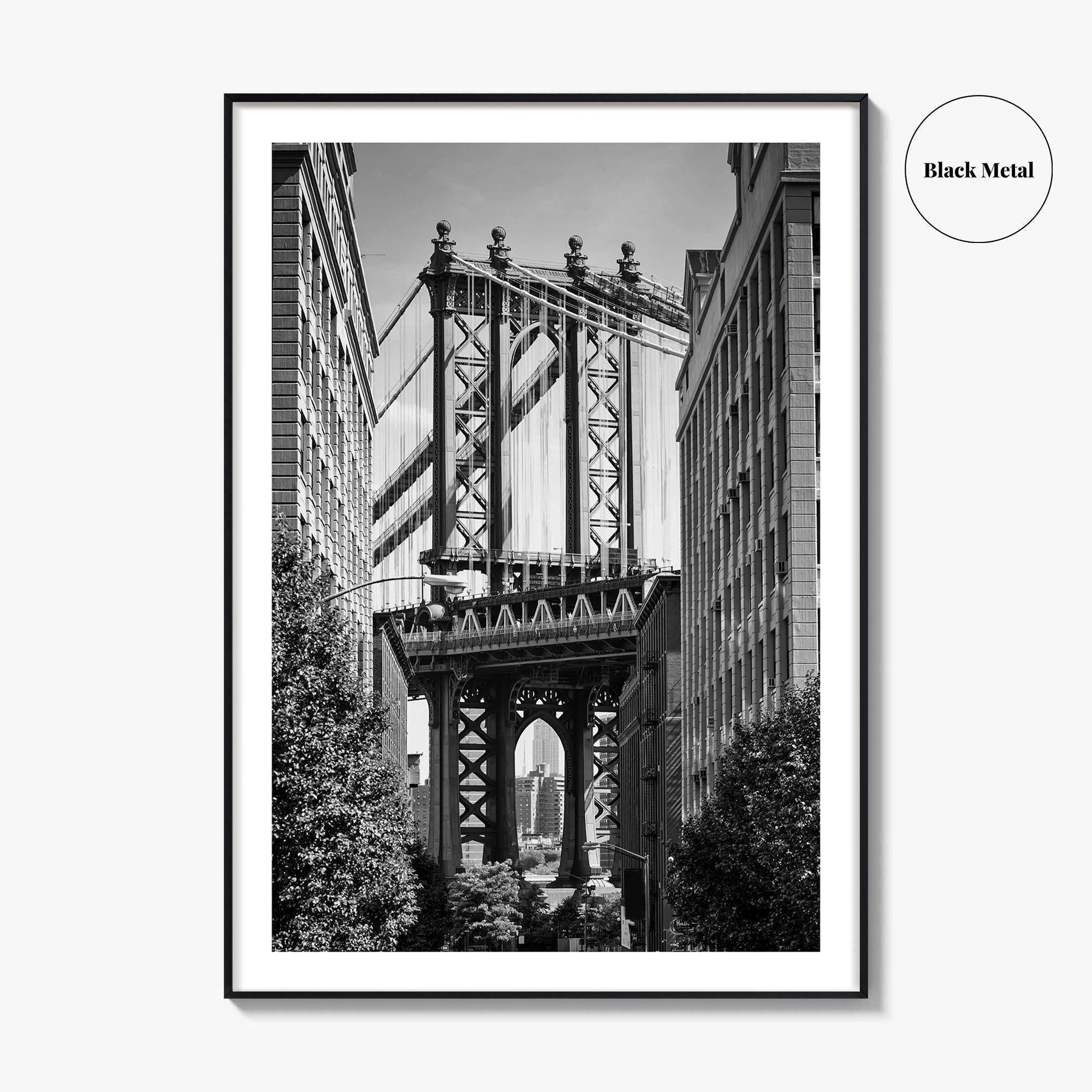 New York City Black and White Fine Art Photo Print, Manhattan Bridge, Brooklyn Poster