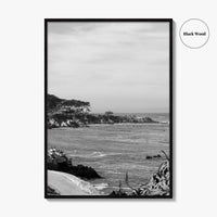 Pacific Grove Black and White Fine Art Photo Print, Monterey Coastline, California Poster