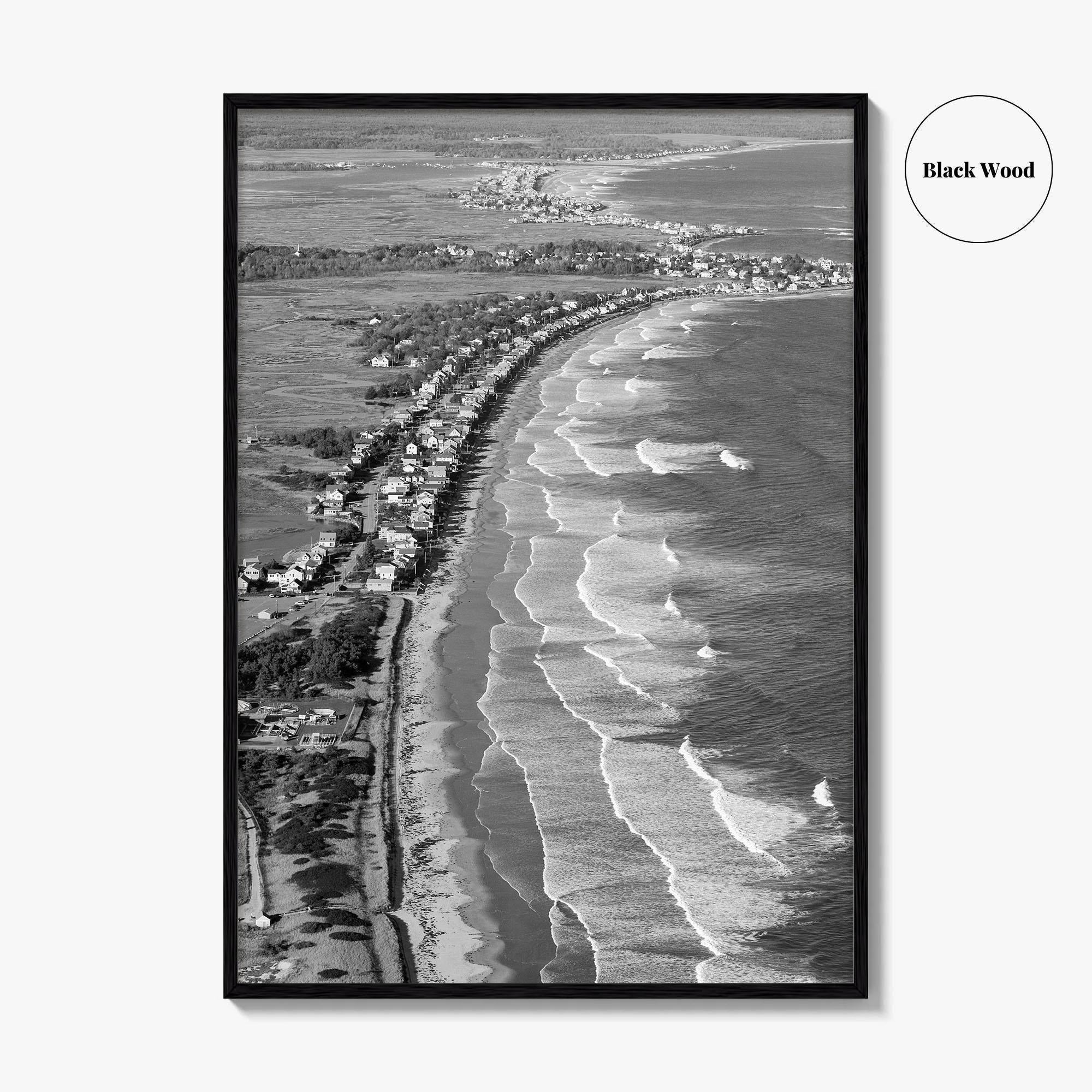 Ogunquit Black and White Fine Art Photo Print, York Maine Coastline Poster, USA