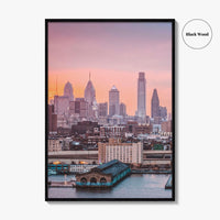 Philadelphia Skyline Fine Art Photo Print, Ben Franklin Bridge, Pennsylvania Poster