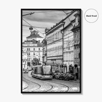 Prague Black and White Fine Art Photo Print, Street, Czech Republic, Praha, Poster