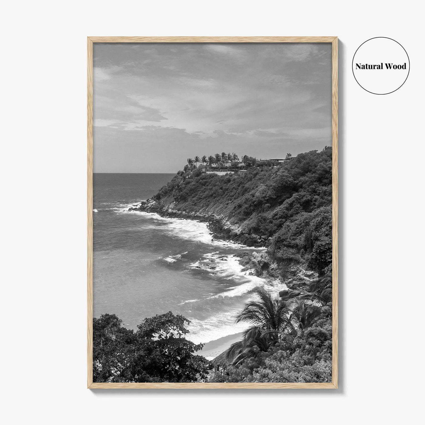 Puerto Escondido Black and White Fine Art Photo Print, Carrizalillo Beach, Oaxaca Mexico Poster