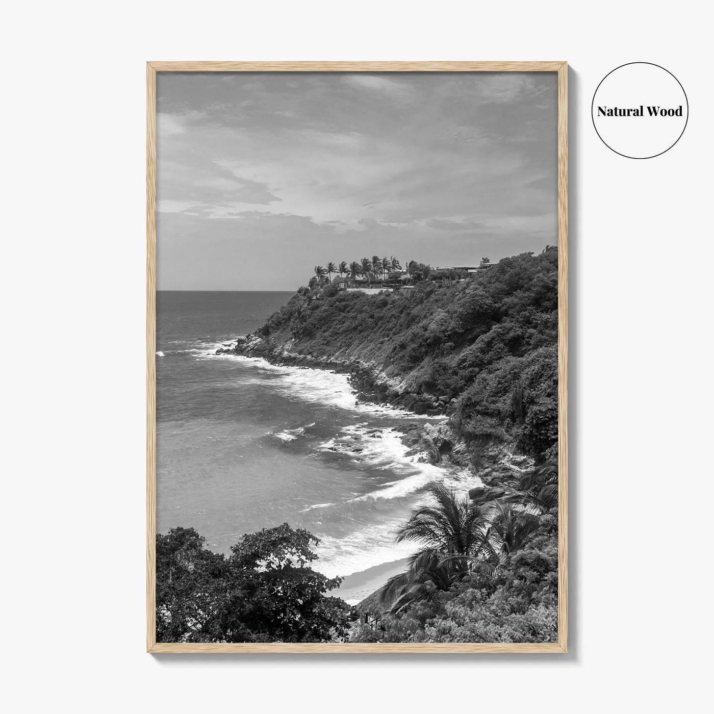Puerto Escondido Black and White Fine Art Photo Print, Carrizalillo Beach, Oaxaca Mexico Poster