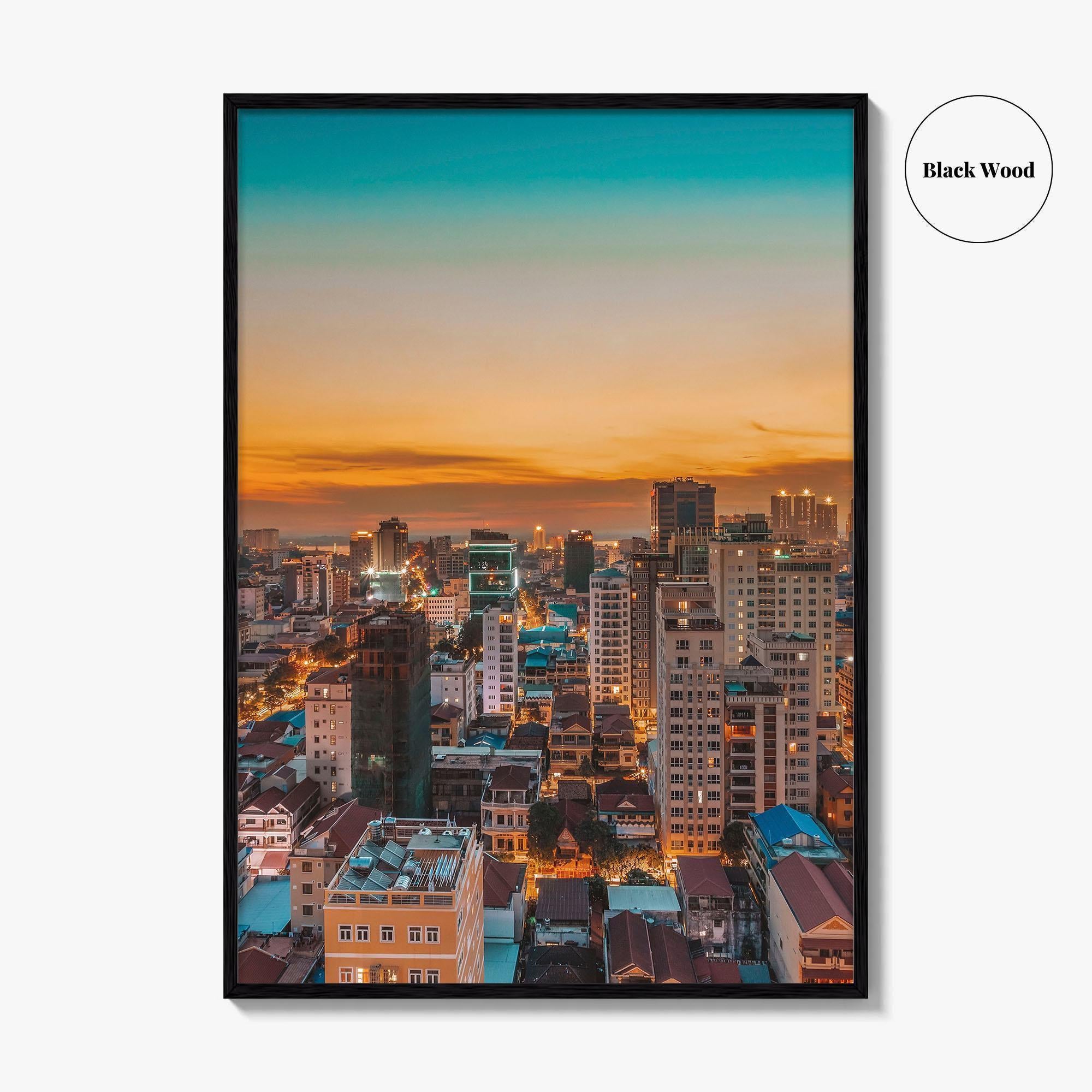 Phnom Penh Skyline Fine Art Photo Print, Wall Decor, Cambodia City Poster