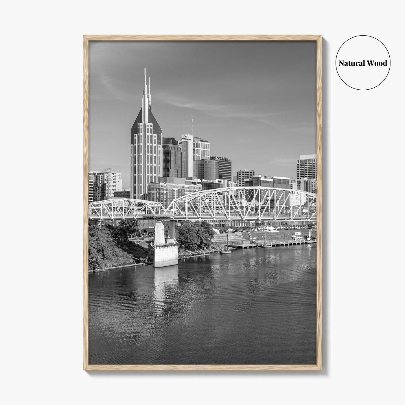 Nashville Skyline Black and White Fine Art Photo Print, Tennessee Poster