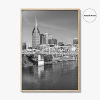 Nashville Skyline Black and White Fine Art Photo Print, Tennessee Poster