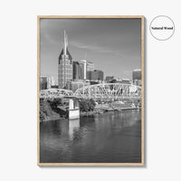 Nashville Skyline Black and White Fine Art Photo Print, Tennessee Poster
