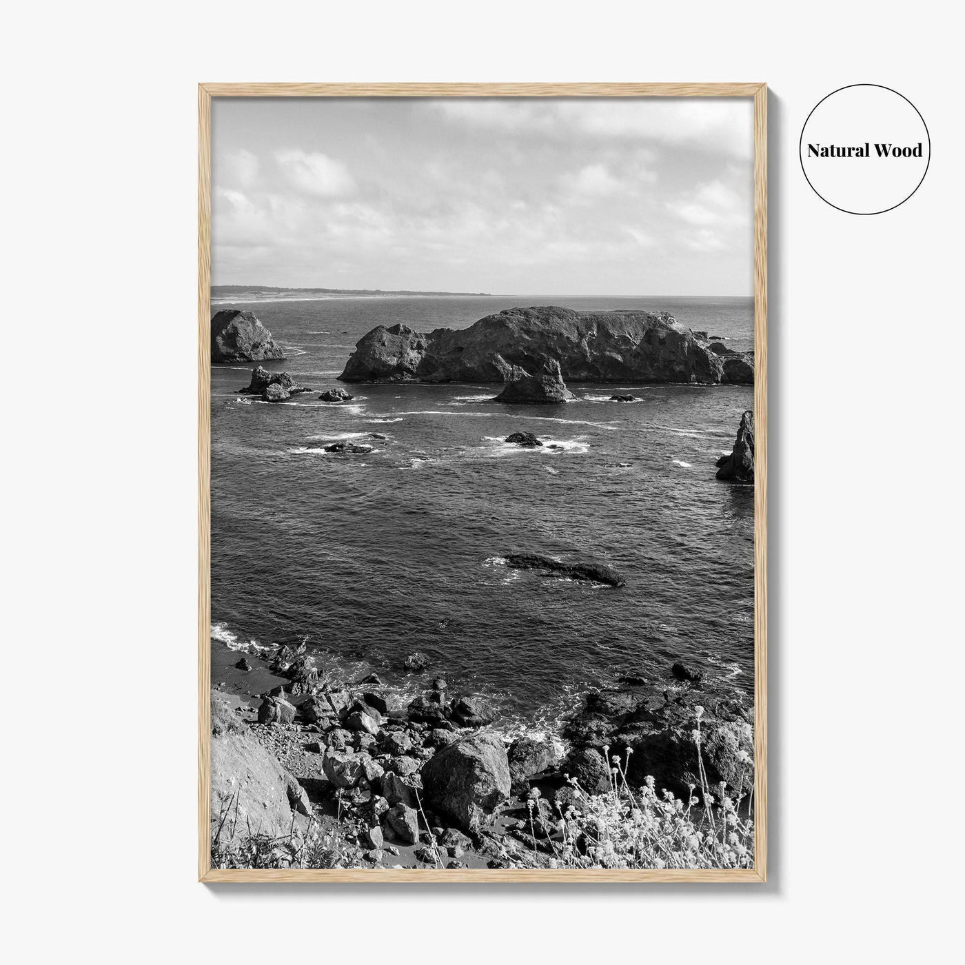 Northern California Black and White Fine Art Photo Print, Coastline Wall Decor, Coastal Poster