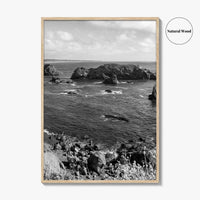Northern California Black and White Fine Art Photo Print, Coastline Wall Decor, Coastal Poster