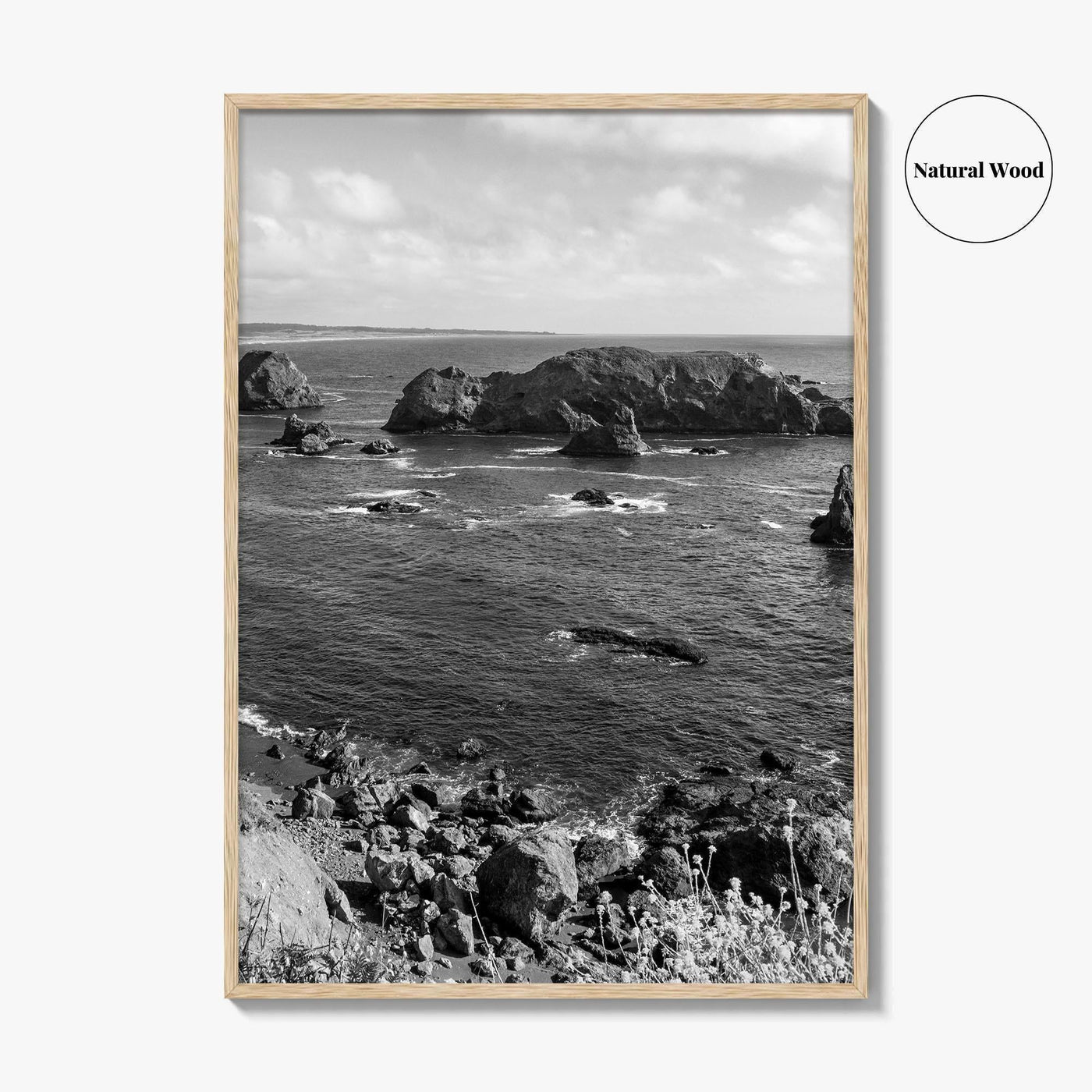 Northern California Black and White Fine Art Photo Print, Coastline Wall Decor, Coastal Poster
