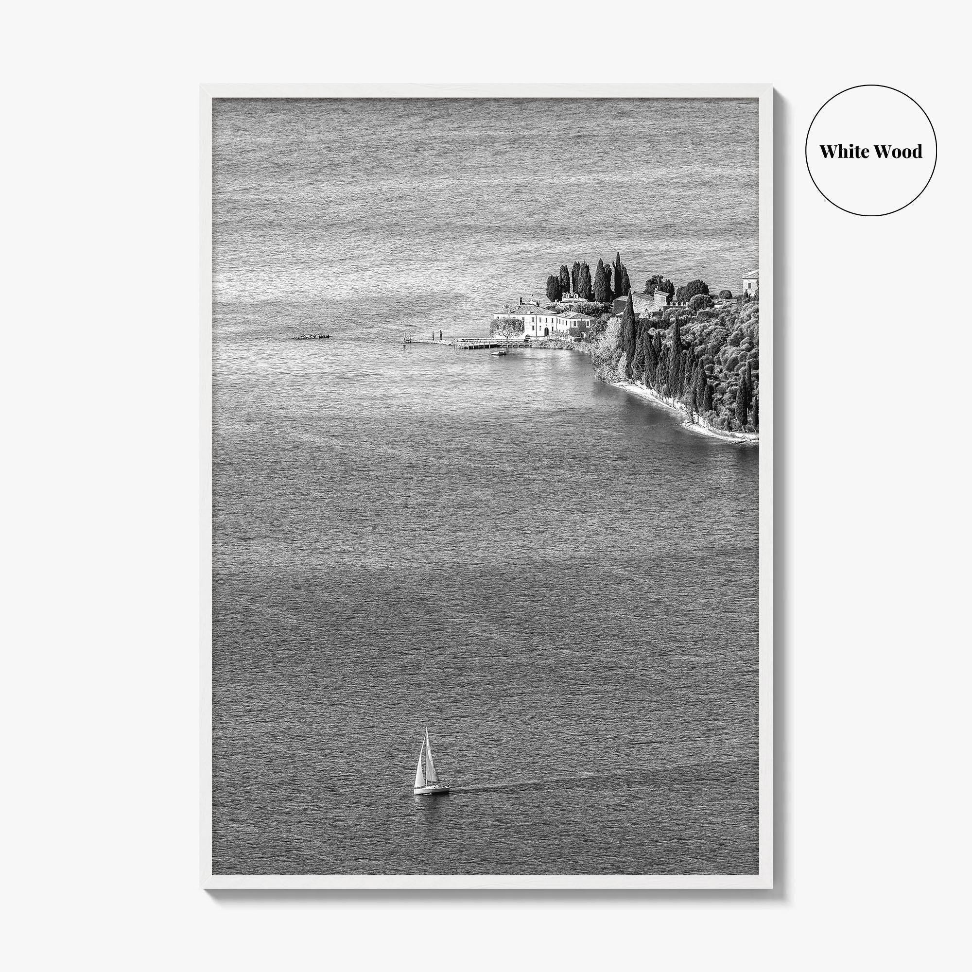 Punta San Vigilio Black and White Fine Art Photo Print, Lake Garda Italy Poster