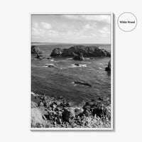 Northern California Black and White Fine Art Photo Print, Coastline Wall Decor, Coastal Poster