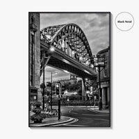 Newcastle Upon Tyne Black and White Fine Art Photo Print, Tyne Bridge England Poster