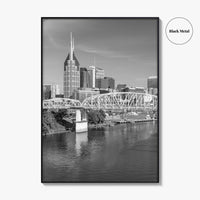 Nashville Skyline Black and White Fine Art Photo Print, Tennessee Poster