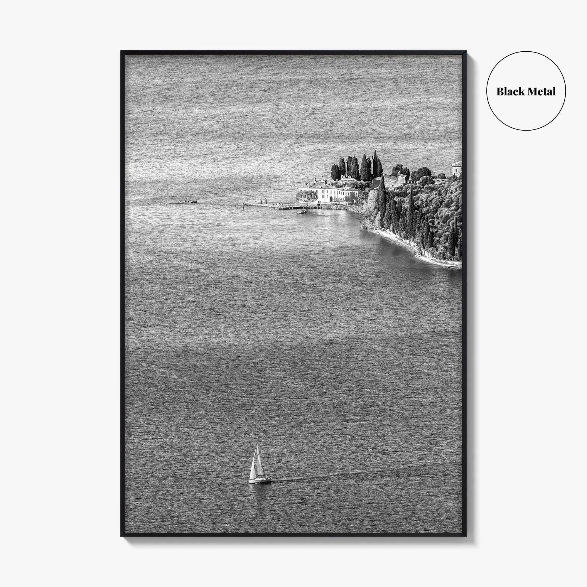 Punta San Vigilio Black and White Fine Art Photo Print, Lake Garda Italy Poster