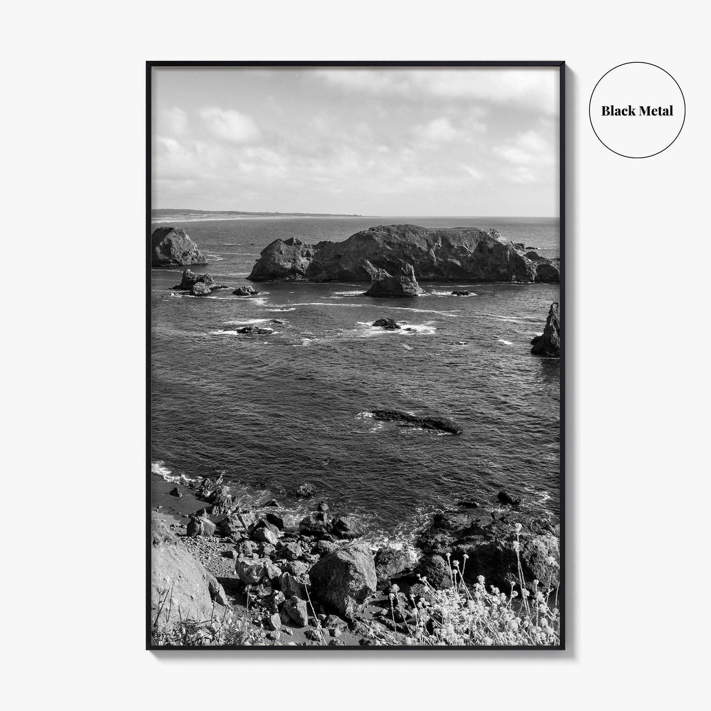 Northern California Black and White Fine Art Photo Print, Coastline Wall Decor, Coastal Poster