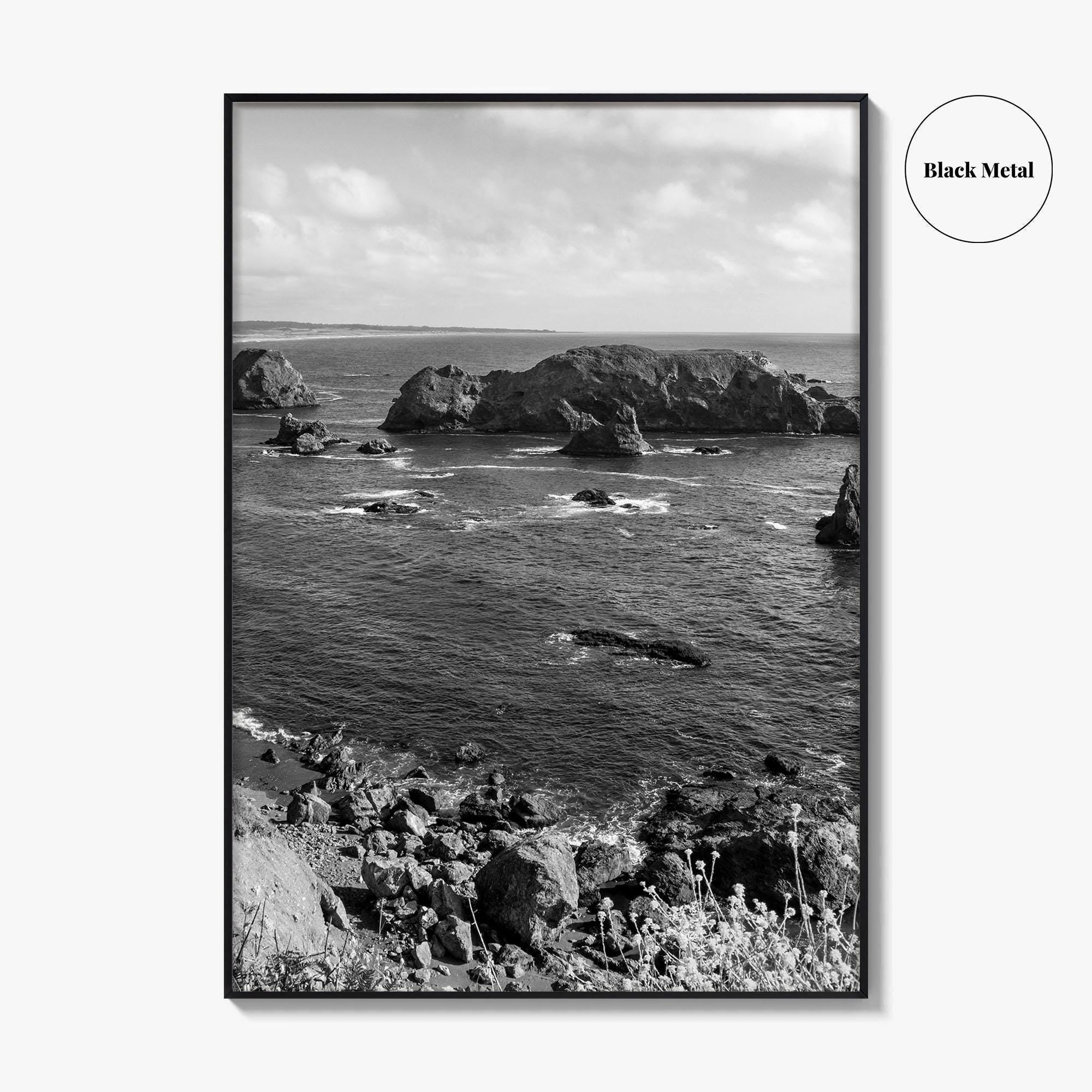 Northern California Black and White Fine Art Photo Print, Coastline Wall Decor, Coastal Poster