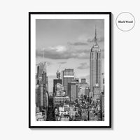 New York City Skyline Black and White Fine Art Photo Print, Manhattan Poster, USA