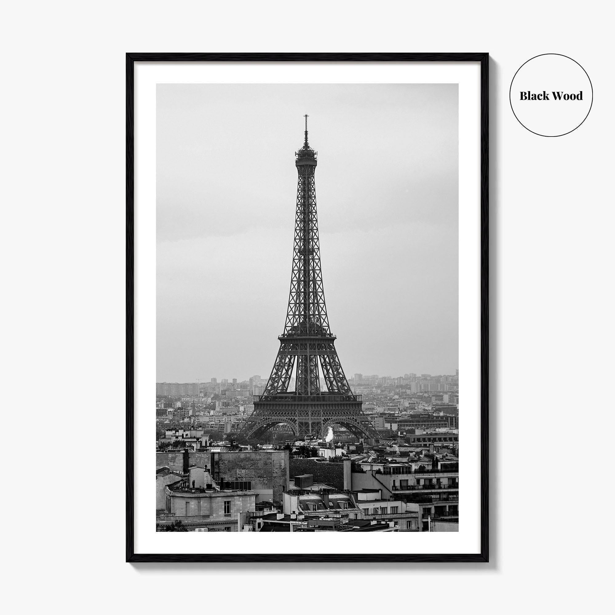 Paris Black and White Fine Art Photo Print, Arc de Triomphe, Eiffel Tower Poster
