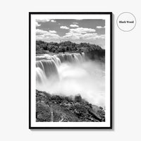 Niagara Falls Black and White Fine Art Photo Print, USA Canada Waterfall Ontario Poster