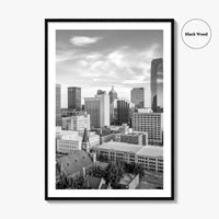 Oklahoma City Skyline Black and White Fine Art Photo Print, OKC Poster