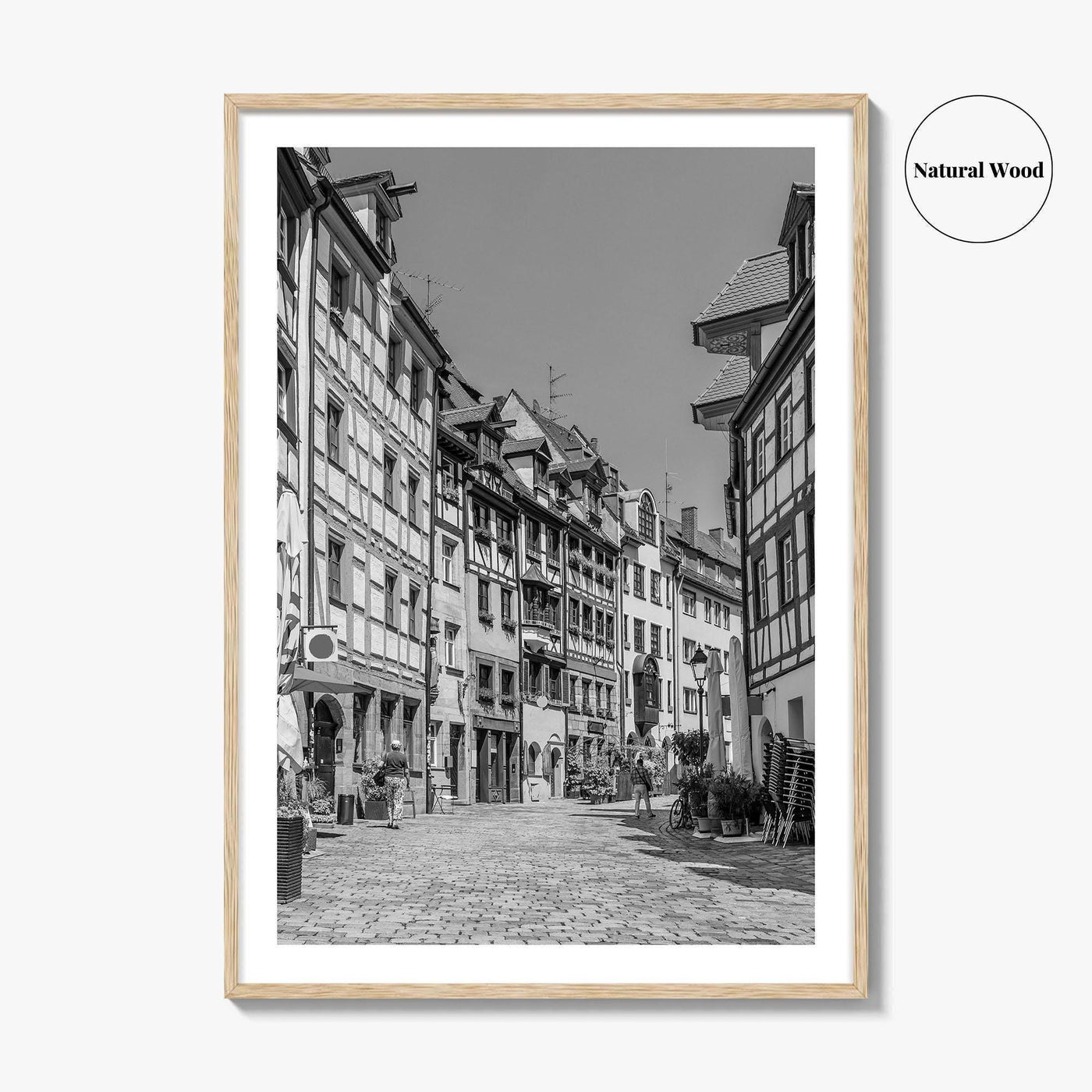 Nuremberg Black and White Fine Art Photo Print, Nürnberg Germany, Weissgerbergasse
