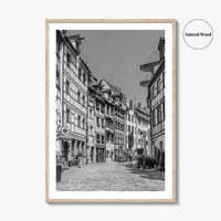 Nuremberg Black and White Fine Art Photo Print, Nürnberg Germany, Weissgerbergasse