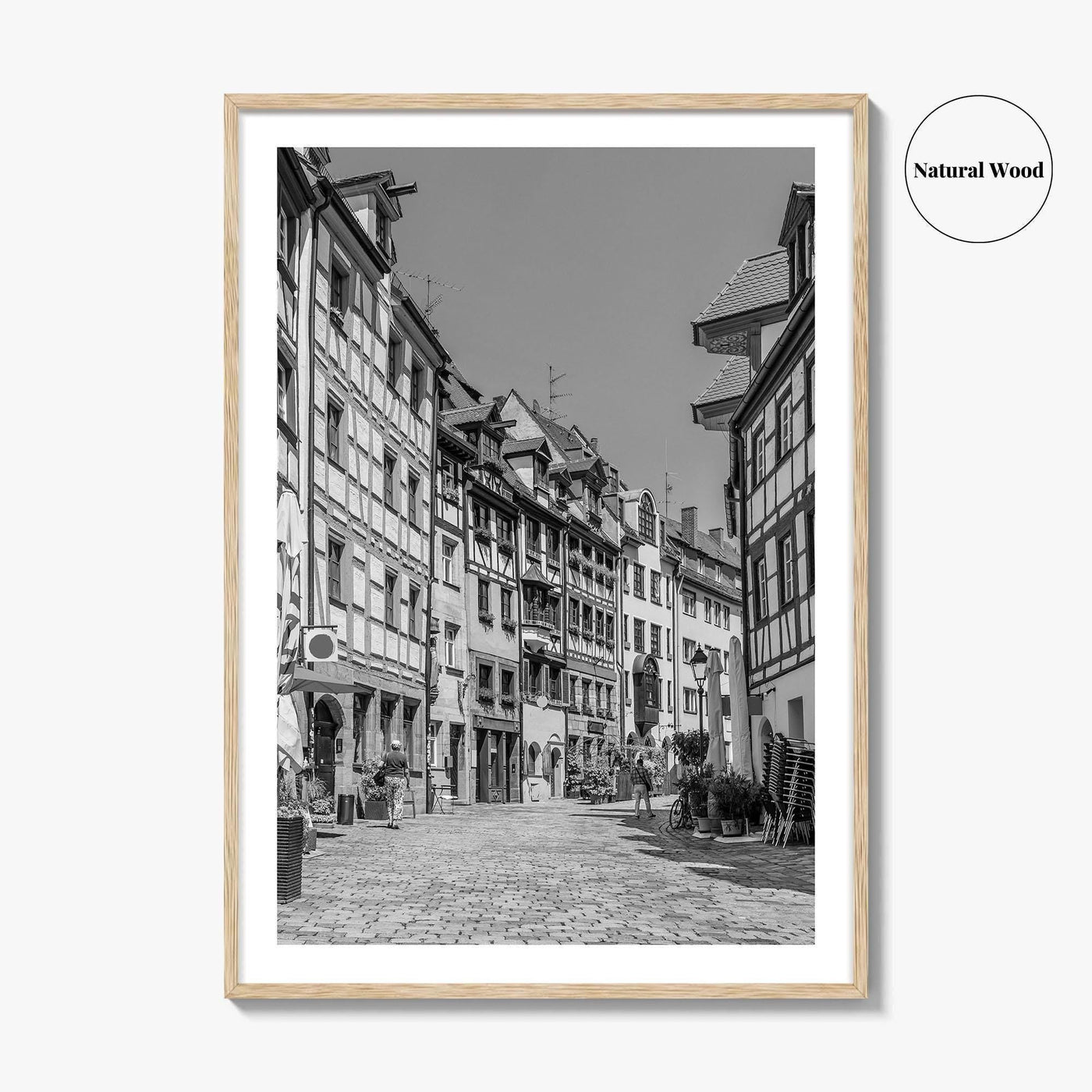 Nuremberg Black and White Fine Art Photo Print, Nürnberg Germany, Weissgerbergasse
