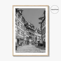 Nuremberg Black and White Fine Art Photo Print, Nürnberg Germany, Weissgerbergasse