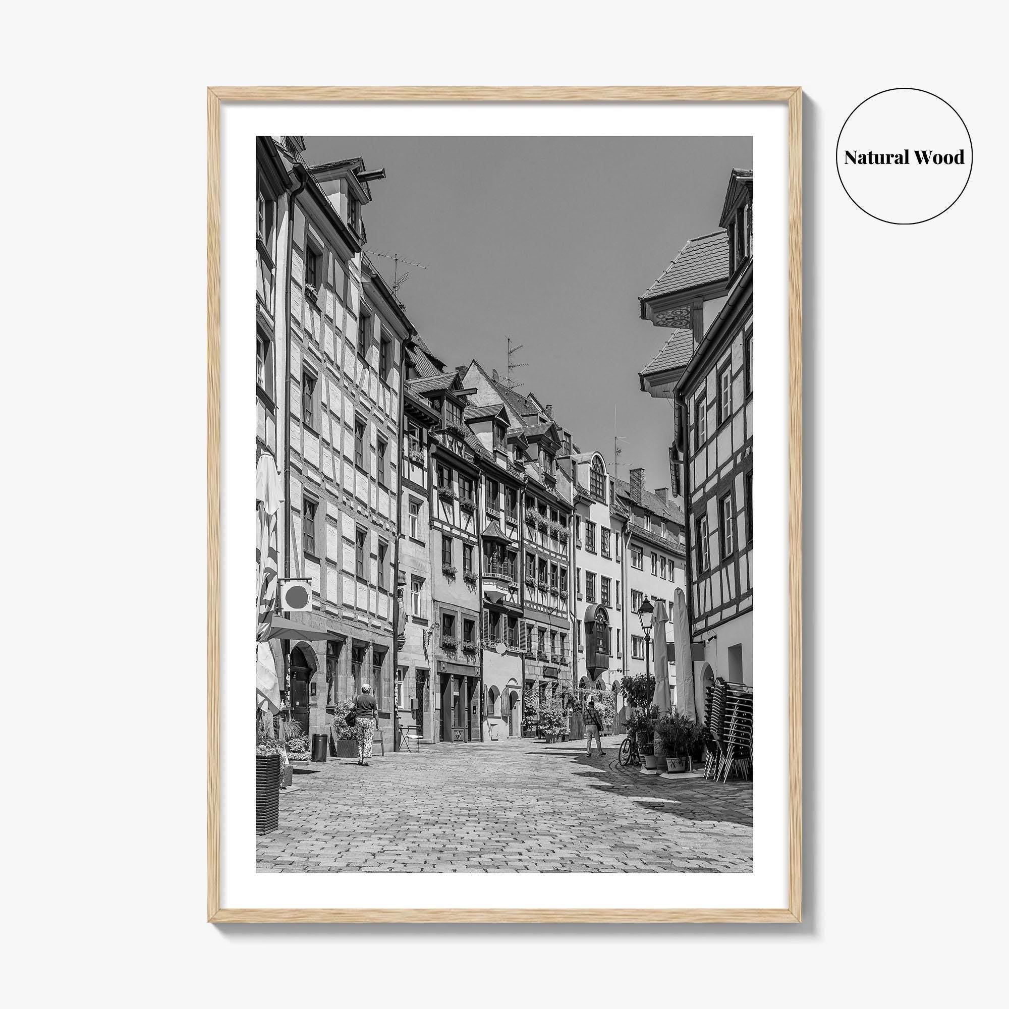 Nuremberg Black and White Fine Art Photo Print, Nürnberg Germany, Weissgerbergasse