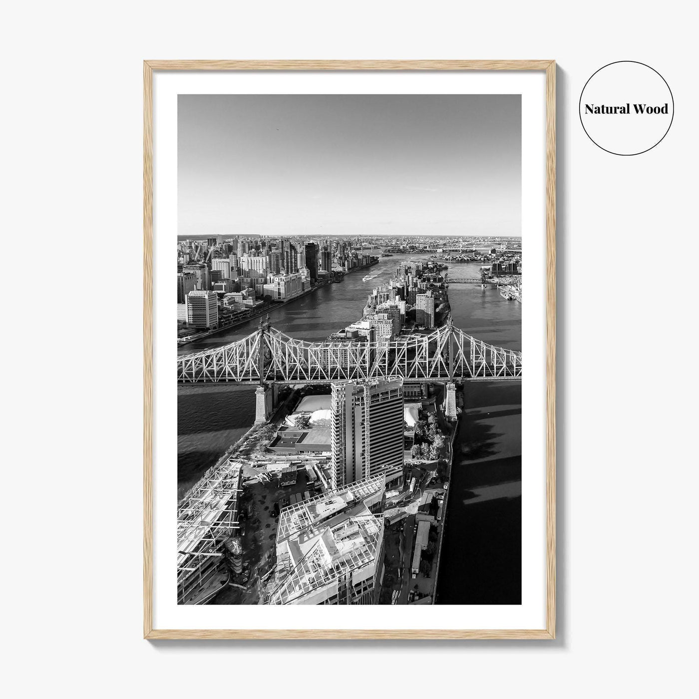 Queens Black and White Fine Art Photo Print, Ed Koch Queensboro Bridge NYC Poster