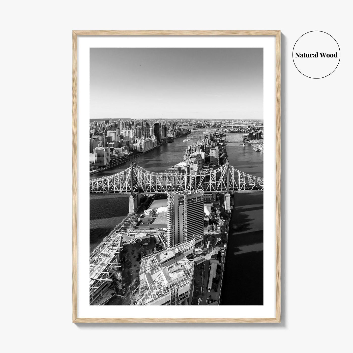 Queens Black and White Fine Art Photo Print, Ed Koch Queensboro Bridge NYC Poster