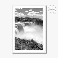 Niagara Falls Black and White Fine Art Photo Print, USA Canada Waterfall Ontario Poster