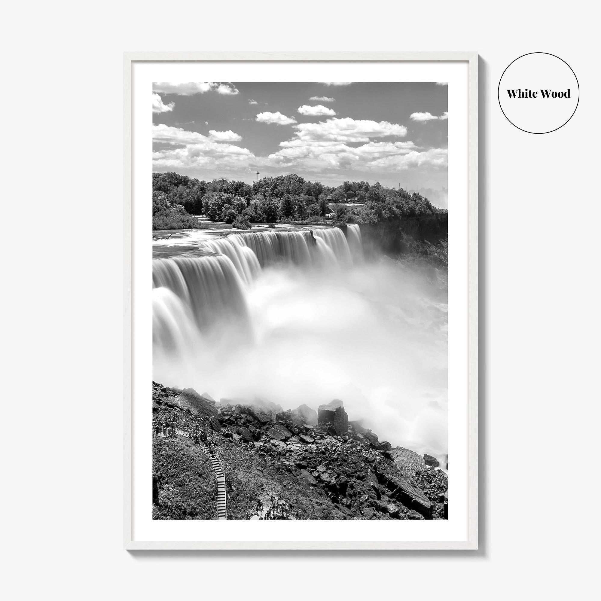 Niagara Falls Black and White Fine Art Photo Print, USA Canada Waterfall Ontario Poster