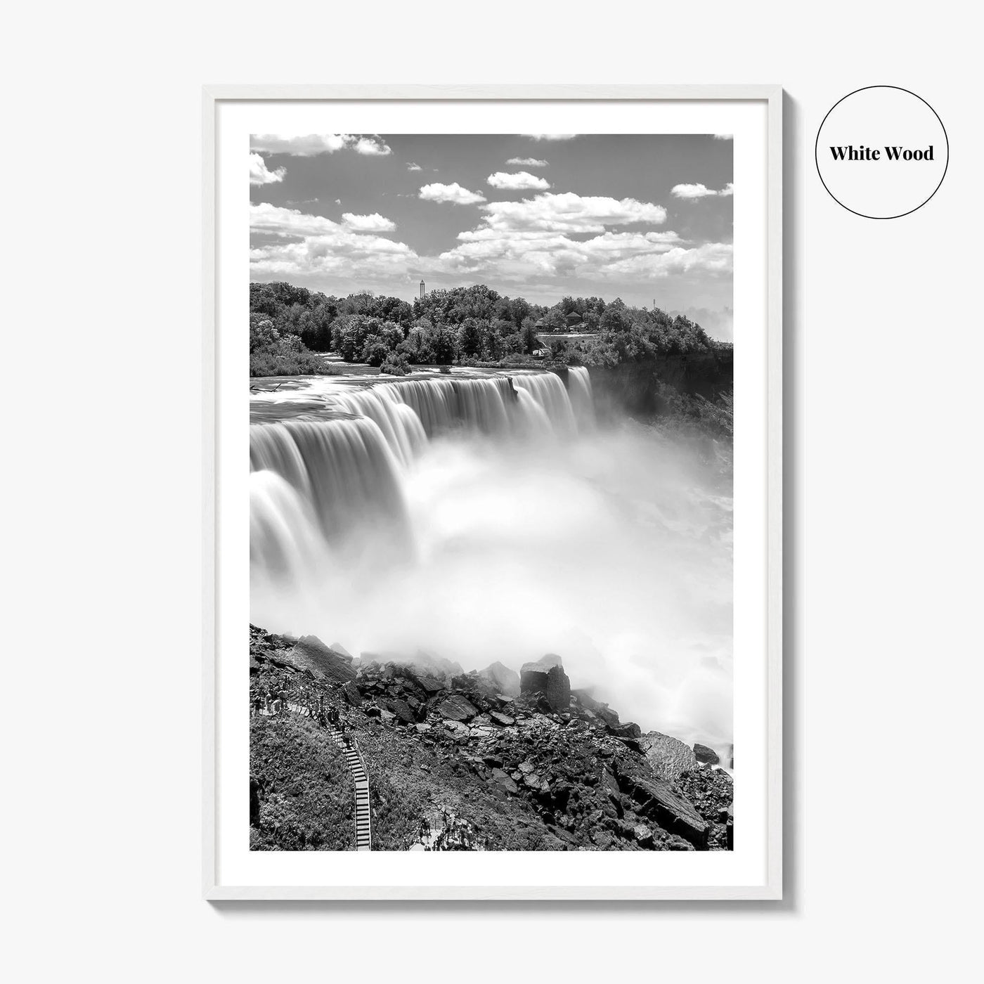 Niagara Falls Black and White Fine Art Photo Print, USA Canada Waterfall Ontario Poster