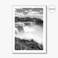 Niagara Falls Black and White Fine Art Photo Print, USA Canada Waterfall Ontario Poster